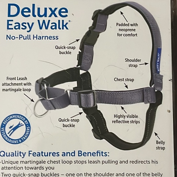 PetSafe Deluxe Easy Walk No-Pull Harness Lg Steel/Black *BENEFITS ANIMAL RESCUE* - Picture 4 of 5